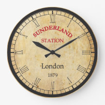 Horloge murale vintage Sunderland Station 1879