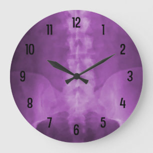 Horloge murale violet numérique X-Ray Art