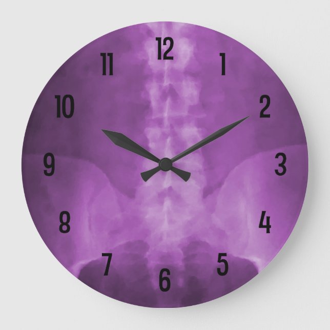 Horloge murale violet numérique X-Ray Art (Recto)