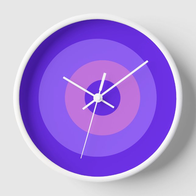 Horloge murale violette ronde motif (Recto)