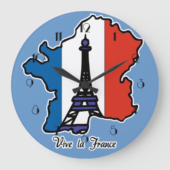 Horloge murale Vive La France (Recto)