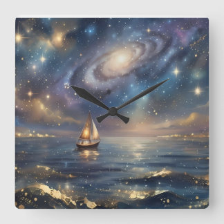 Horloge murale voilier Galaxy rêveuse - Étoilée ma