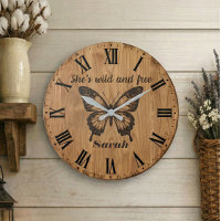 Horloge murale Wild & Free | Cadeau avec nom perso