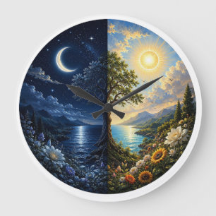 Horloge murale Yalda Nuit et Jour persane – Soleil