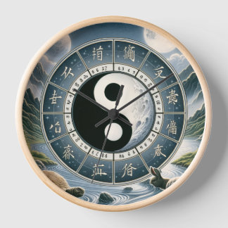 Horloge murale Yin Yang