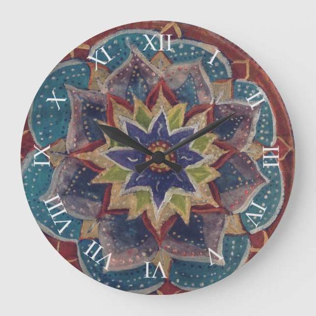 Horloge murale yoga Mandala (Recto)