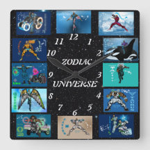 Horloge murale zodiaque acrylique Univers