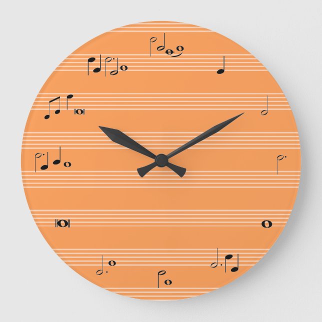 Horloge musicienne - orange et blanc (Recto)