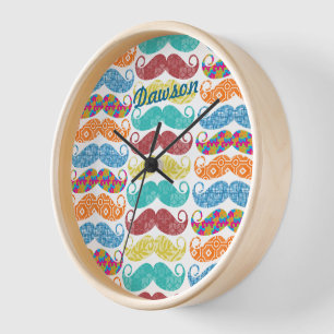 Horloge Mustache M. Hipster Vintage Retro
