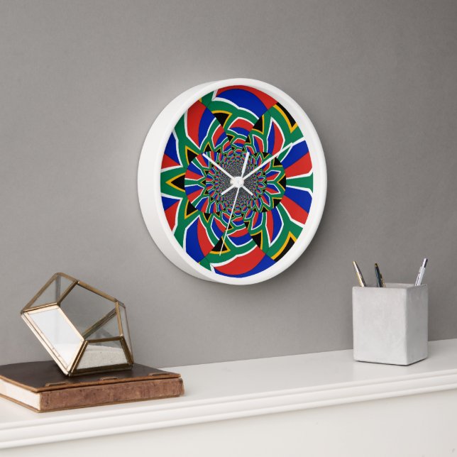 Horloge Nation Arc-en-ciel : Afrique du Sud vivante Imprim (Bureau)