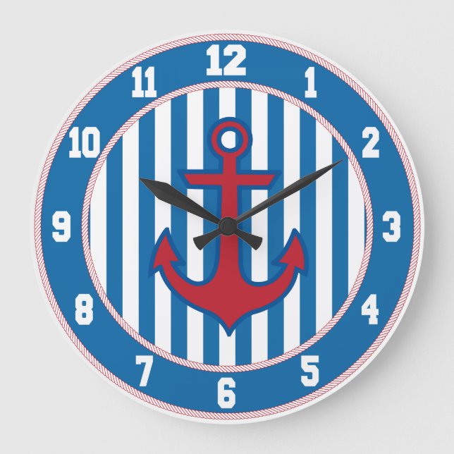 Horloge nautique d'Ancre de frontière bleue (Recto)