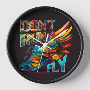 Horloge Ne cours pas, Fly Neon Running Chaussure wall