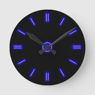 Horloge néon bleu