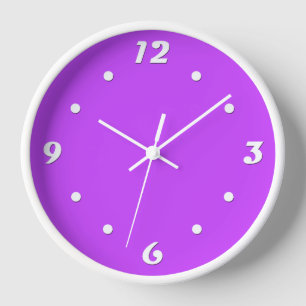 Horloge néon clair solide fluorescent violet