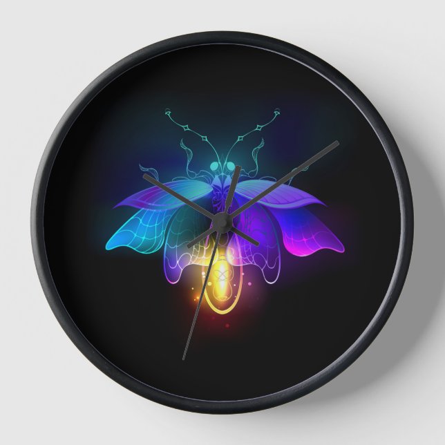 Horloge Neon Firefly sur noir (Recto)