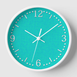 Horloge Néon turquoise texturé.