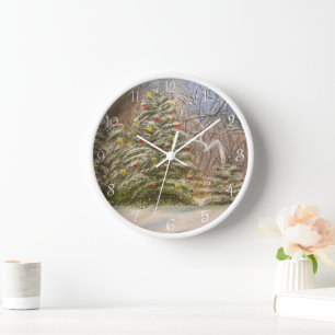 Horloge Noël en forêt, par Gary Poling