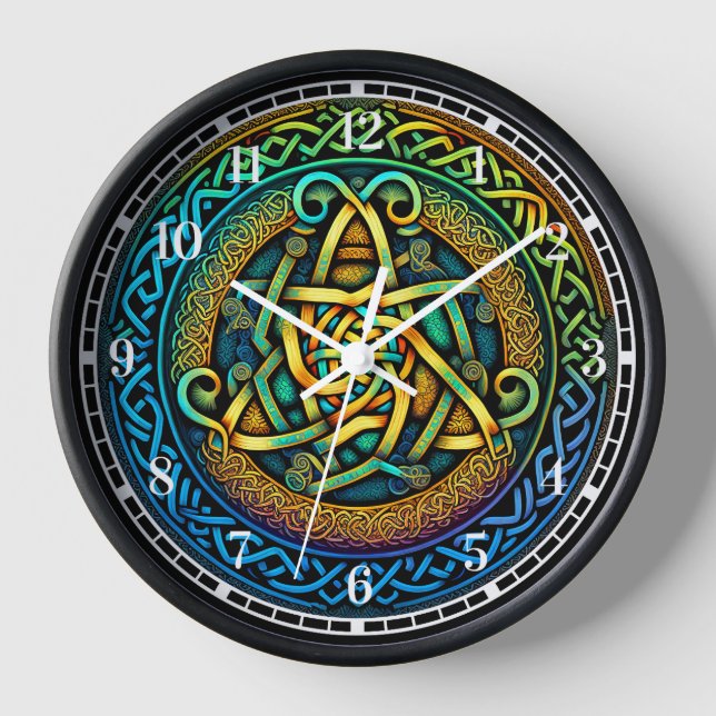 Horloge Noeud celtique coloré (Recto)