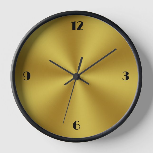 Horloge Noir moderne et or (Recto)