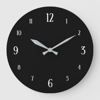 Horloge noire avec chiffres blancs moderne