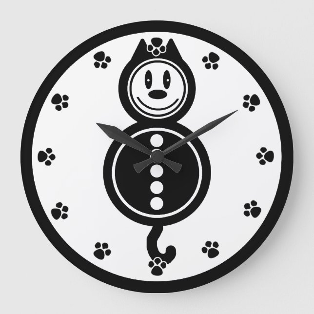 Horloge noire et blanche adorable (Recto)
