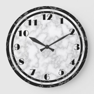Horloge noire et blanche d'art déco
