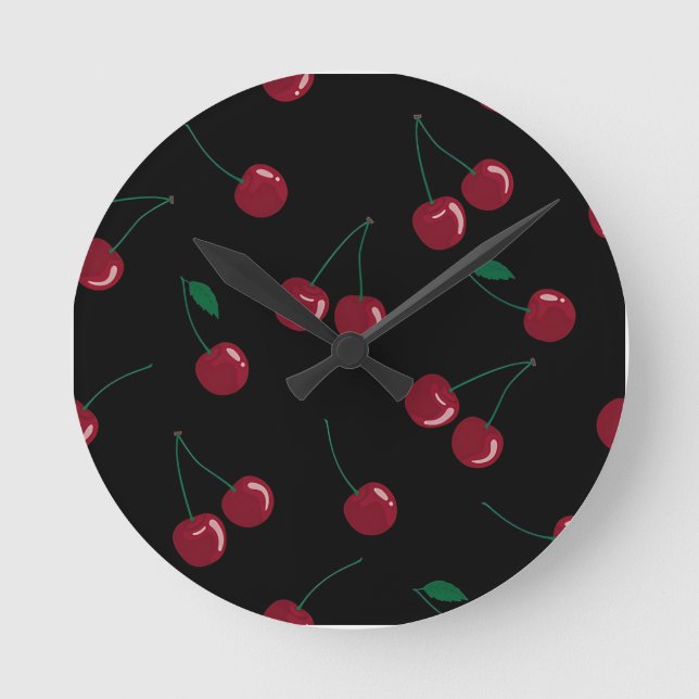 Horloge noire rouge cerise (Recto)
