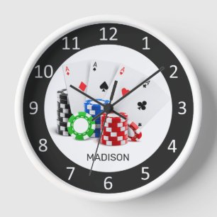 Horloge Nom personnalisé Poker / Casino