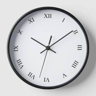Horloge Nombres Romains Noirs Mur en Bois Noir
