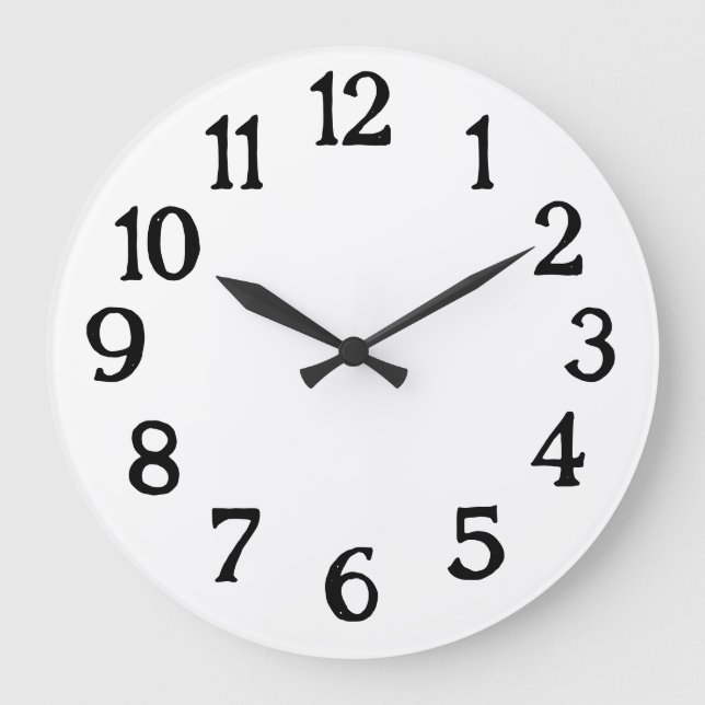 Horloge normale simple en noir et blanc (Recto)
