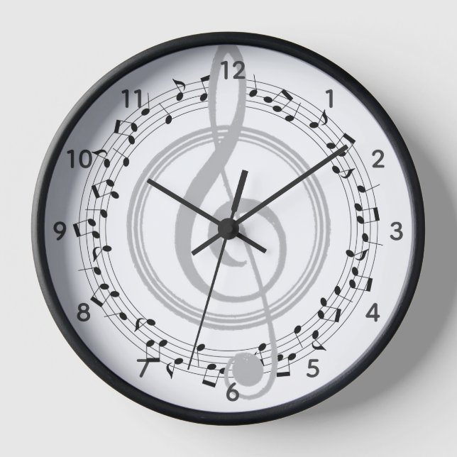 Horloge Notes de musique Circle Treble Clef Piano Singer H (Recto)