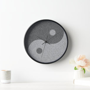 Horloge Notes musicales Yin Yang