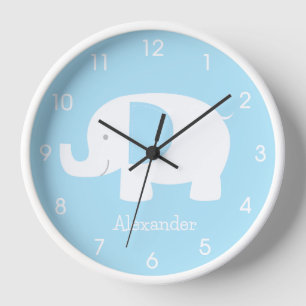 Horloge Nourriture minimaliste Mod Elephant Bleu