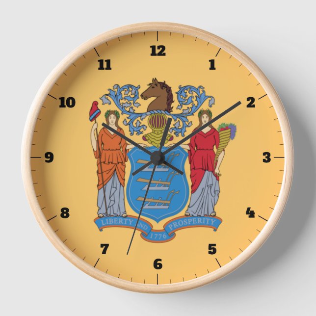 HORLOGE NOUVEAU DRAPEAU D'ÉTAT JERSEY (Recto)