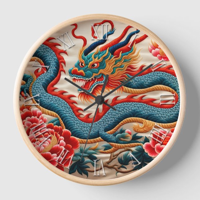 Horloge Nouvel An chinois Dragon Zodiac Anniversaire EmWC1 (Recto)