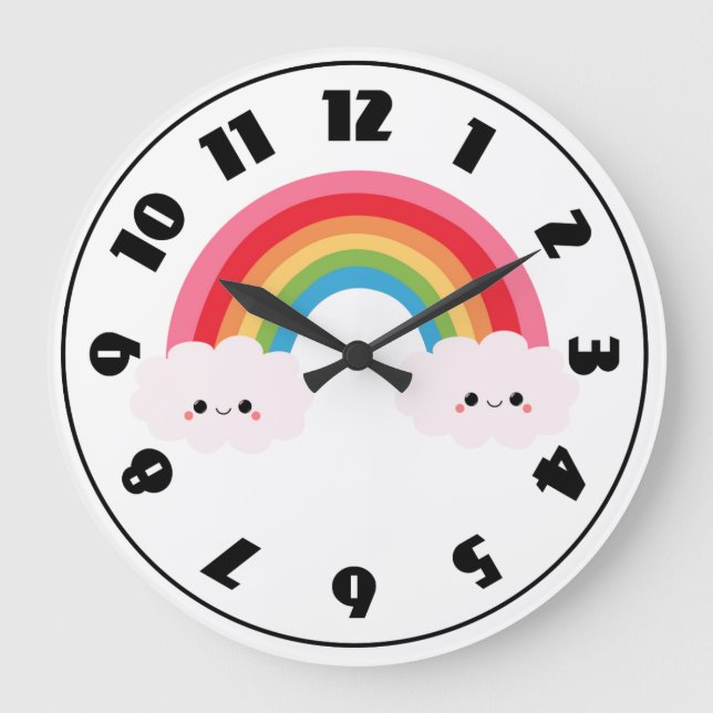 Horloge nuageuse arc-en-ciel (Recto)