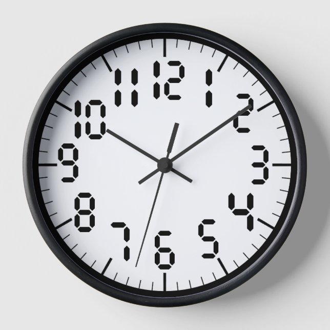 Horloge Numéros numériques personnalisables (Recto)
