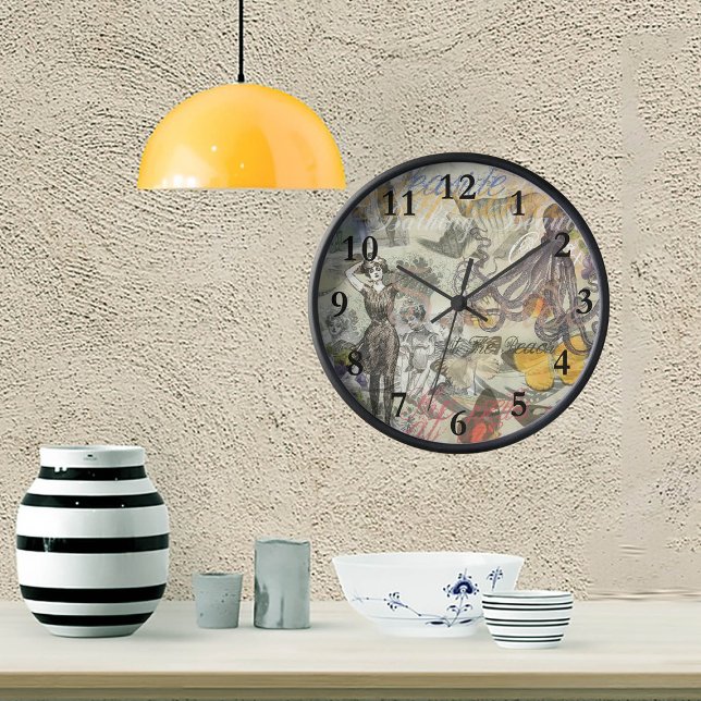 Horloge Octopus Beach Antique Côte Steampunk (Créateur téléchargé)