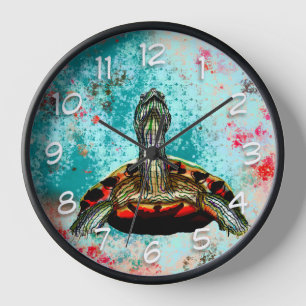 Horloge Oeuvre Abstraite de tortue