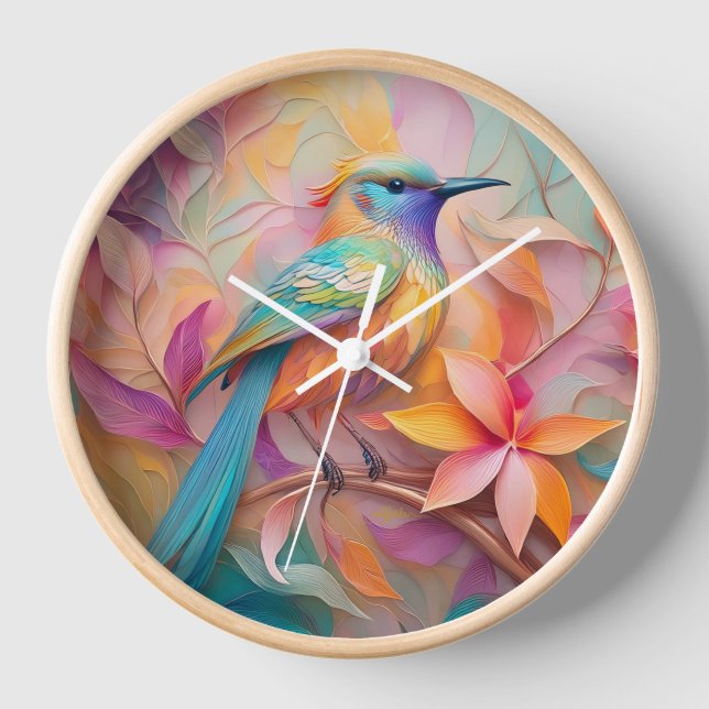 Horloge Oiseau-chanteur à gorge violette Imaginaire (Recto)