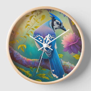 Horloge Oiseaux d'Imaginaire Jay bleu