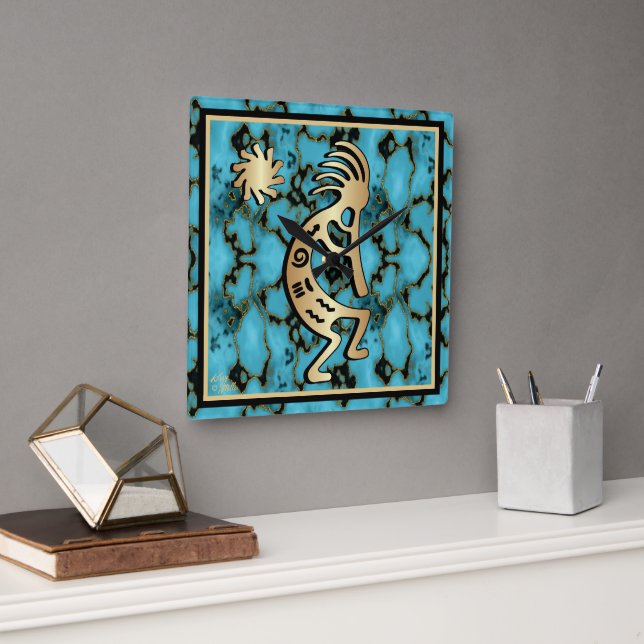 Horloge Or Sud-Ouest Kokopelli Et Soleil (Bureau)