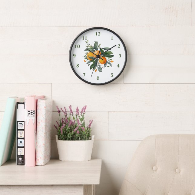 Horloge Oranges Fruits Verdure Orange Rond Cuisine (Salle de lecture)