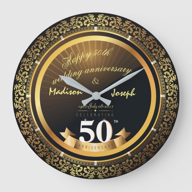 Horloge ornementale de luxe 50e anniversaire or (Recto)