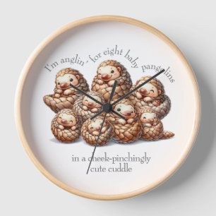 Horloge Pangolins adorables pour 8 Pangolins mignons