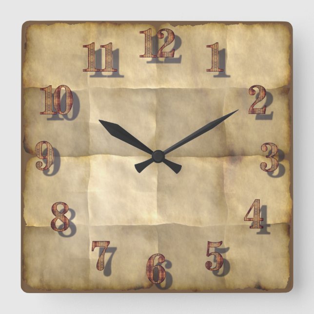Horloge papier parchemin (Recto)