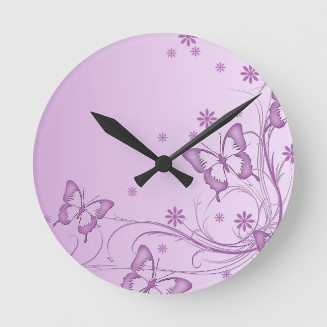 Horloge Papillon Violet Vintage (Recto)