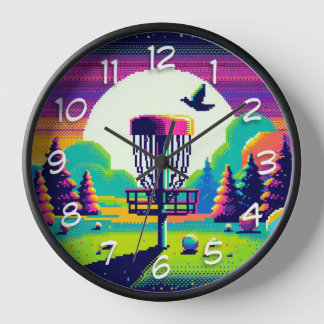 Horloge Parcours de golf Pixel Art Disk