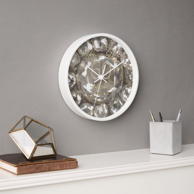 Horloge Parents 60e anniversaire Diamond Mariage 2023 (Bureau)