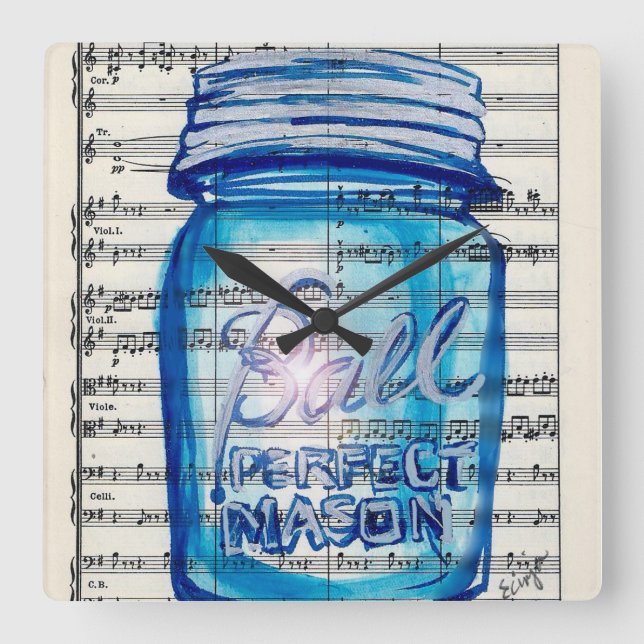 Horloge Parfaite Mason Jar Mur (Recto)